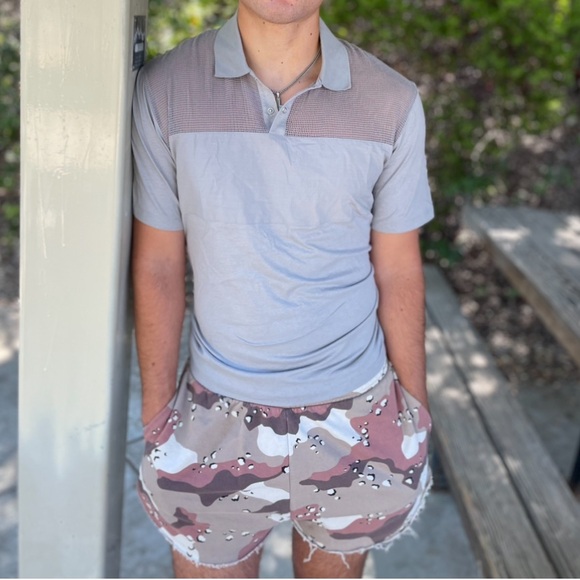 COS SEE THROUGH MESH FISH NET POLO SHIRT LUXURY BLOCK SHEER REVEAL REVEALING MEN - Picture 8 of 16